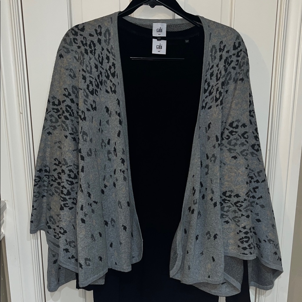 CAbi Animal Print Women's Sweater Wrap with T-shirt